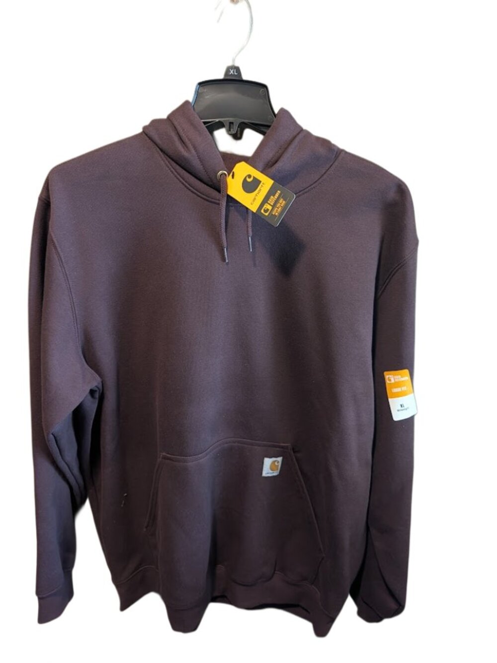 Carhartt Rain Defender Hoodie Dark Sepia Loose Fit Graphic Sweatshirt (XL)
